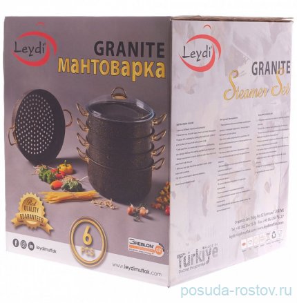 Мантоварка 30 см антипригарное покрытие 5,8 л красная &quot;Leydi /Elite Royal Goldt&quot;  / 312738