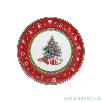 Тарелка 21 см &quot;Christmas world /Bordo&quot; / 230103