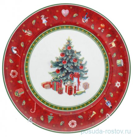 Тарелка 21 см &quot;Christmas world /Bordo&quot; / 230103