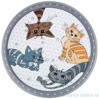Поднос 33 х 2,1 см сервировочный &quot;Озорные коты&quot; / 209789