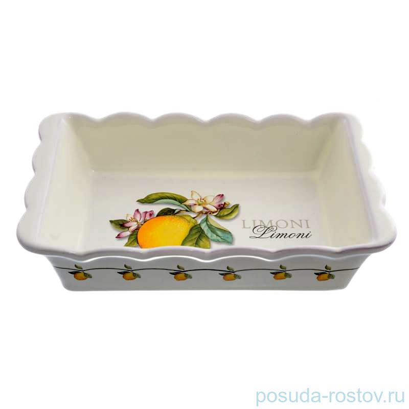 Блюдо для запекания 25,5 х 15 см прямоугольное "Artigianato ceramico /Лимоны" / 060065
