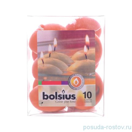 Свечи плавающие 10 шт &quot;Classic /Оранжевые /Bolsius&quot; (время горения 5 ч) / 274471