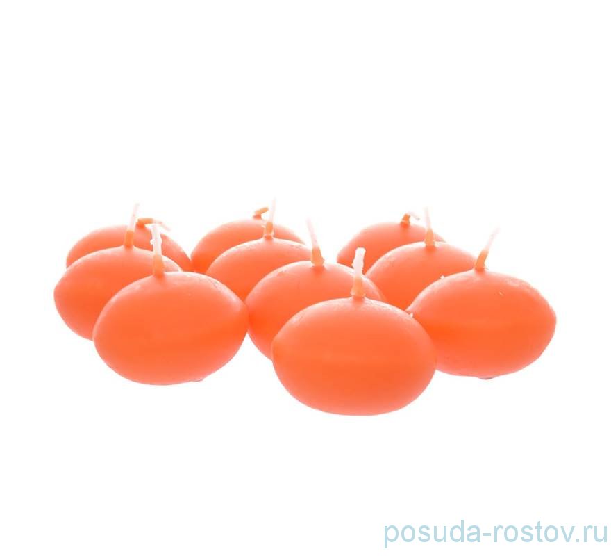 Свечи плавающие 10 шт "Classic /Оранжевые /Bolsius" (время горения 5 ч) / 274471