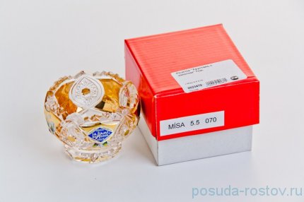 Ваза для конфет 7 см &quot;Хрусталь с золотом&quot; / 043944