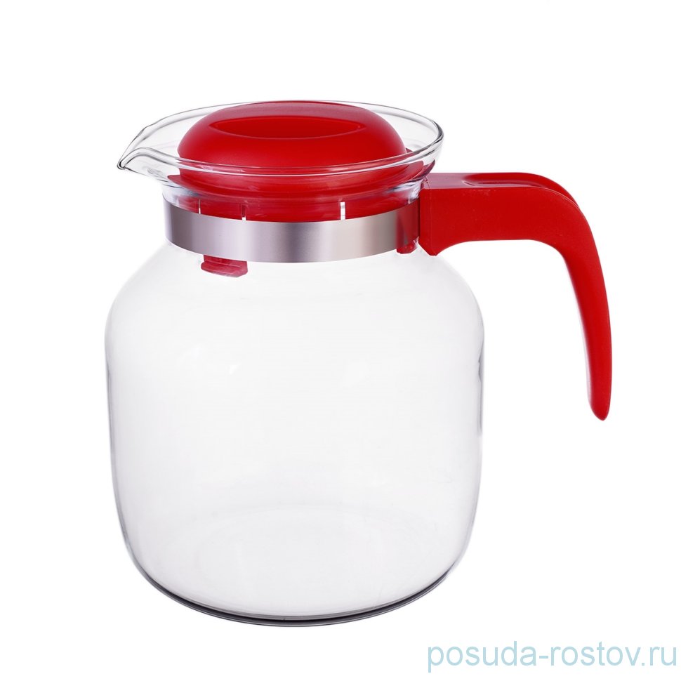 Заварочный чайник 1,5 л (пластиковые красная крышка и ручка) "Simax /Матура" / 201689