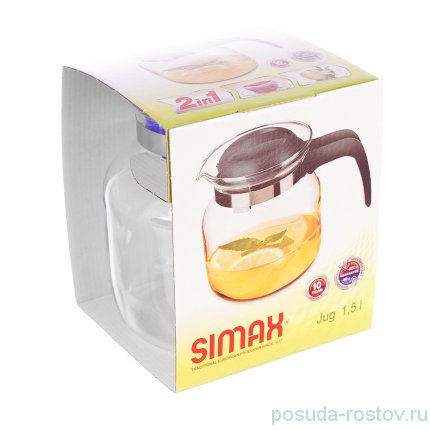 Заварочный чайник 1,5 л (пластиковые красная крышка и ручка) &quot;Simax /Матура&quot; / 201689