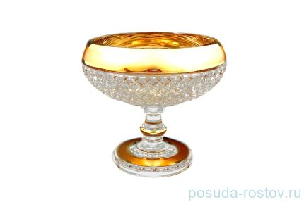 Конфетница 15 см н/н &quot;Хрусталь /Матовая полоса с золотом&quot; / 128409