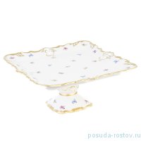 Блюдо 32 см квадратное н/н &quot;Корона /Мелкие цветы /Матовое золото&quot; / 212762