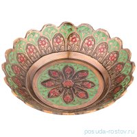 Розетка 10 х 10 х 2 см цветная эмаль /латунь &quot;Ассорти&quot;  / 195604