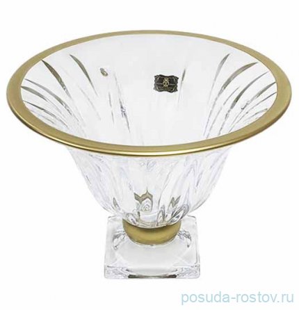 Конфетница 22,5 см н/н с крышкой &quot;Flame /Матовое золото&quot; AS Crystal  / 328570