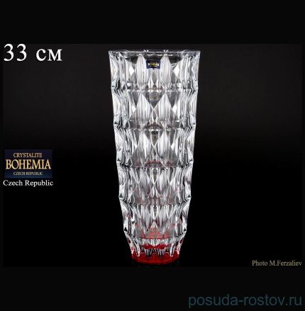 Ваза для цветов 33 см &quot;Диаманд /Красное дно&quot; / 075752