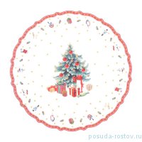 Блюдо 30 см круглое &quot;Christmas world /Toys red /Ёлка&quot; / 273728