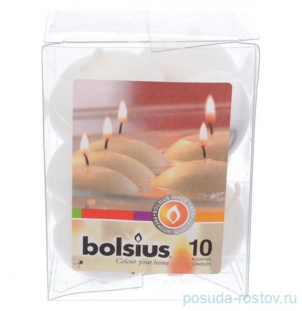 Свечи плавающие 10 шт &quot;Белые /Bolsius&quot; / 257250