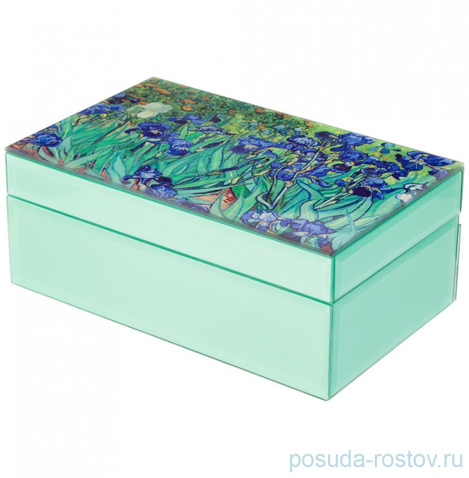 Шкатулка 21 х 13 х 8,5 см "Арт коллекция /Синие ирисы" / 329565