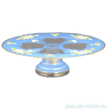 Тортница 30 см н/н матово-синяя &quot;Лепка&quot; U-R / 096636