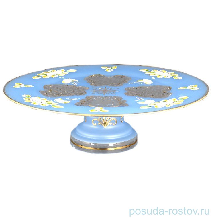 Тортница 30 см н/н матово-синяя "Лепка" U-R / 096636