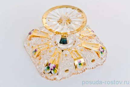 Лимонница 14,8 см квадратная &quot;Хрусталь с золотом&quot; / 043967