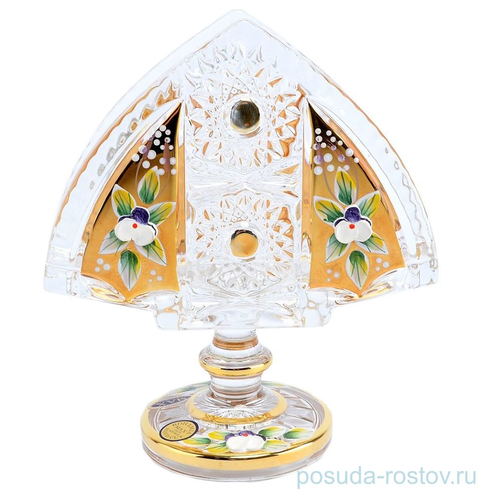 Салфетница 14 см "Хрусталь с золотом" / 044499