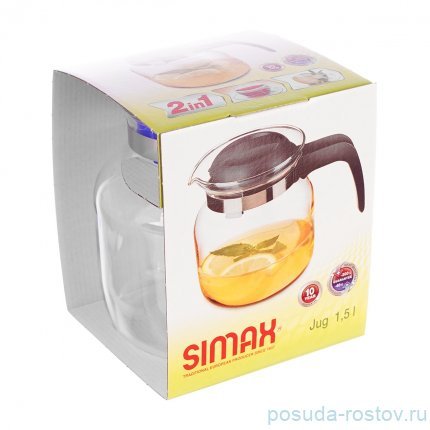 Заварочный чайник 1,5 л (пластиковые серая крышка и ручка) &quot;Simax /Матура&quot; / 201682