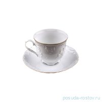 Набор кофейных пар 170 мл 6 шт &quot;Рококо /Отводка золото&quot; (блюдце 12,5 см) / 241037