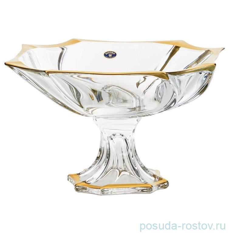 Ваза для фруктов 33 см н/н "Нептун /Матовое золото" AS Crystal / 236486
