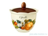 Банка для сыпучих продуктов 16 см с деревянной крышкой Лук &quot;Artigianato ceramico /Груша&quot; / 149387