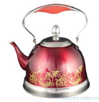Чайник 1,5 л красный с золотым орнаментом / 095412
