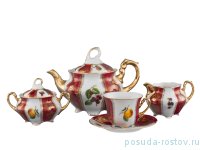 Чайный сервиз на 6 персон 15 предметов &quot;Болеро /Фрукты /Красные листики&quot; / 204680
