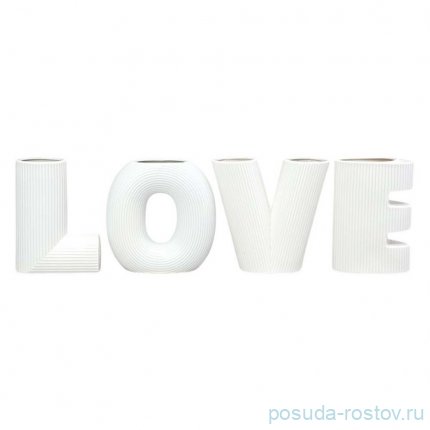 Набор ваз love, высота 15.2см цвет: белый / 360760