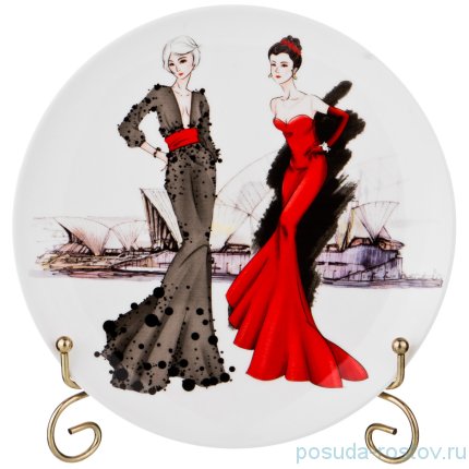 Тарелка 20,5 см 1 шт &quot;fashion queen /в красном платье&quot; / 190522