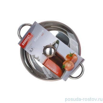 Кастрюля 24 см с крышкой 5,7 л красная &quot;Maestro /Banquet&quot; / 152502