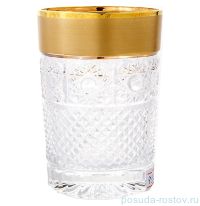 Стаканы для воды 200 мл 6 шт &quot;Фелиция /Резной /Матовая полоса /золото&quot; / 151567