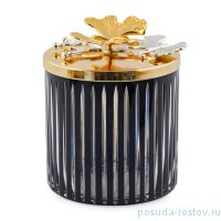 Банка для сыпучих продуктов чёрная &quot;Бабочки&quot; / 246886