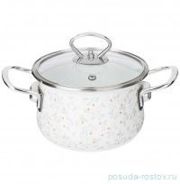 Кастрюля 16 х 10 см со стеклянной крышкой эмалированная 1,5 л &quot;Вивьен&quot; / 329801