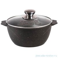 Кастрюля 20 х 8,6 см со стеклянной крышкой антипригарное покрытие 2 л &quot;Мечта /Гранит /Black&quot; / 151662