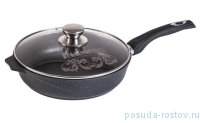 Сковорода 24 см с крышкой антипригарное покрытие несъёмная ручка &quot;Мечта /Гранит /Star&quot; / 208199