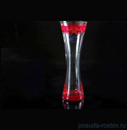 Ваза для цветов 19,5 см &quot;Сердечки /красная лента и дно&quot; / 111391