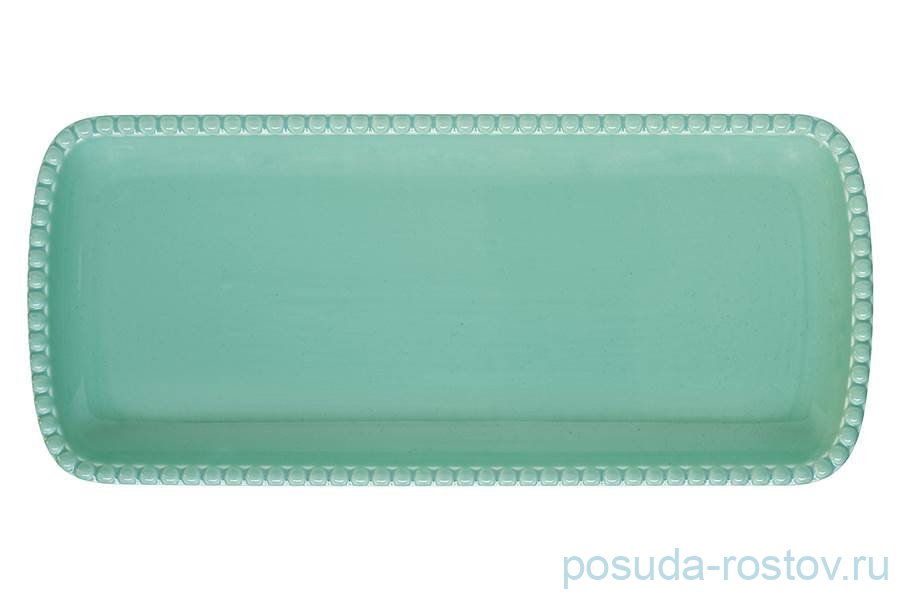 Блюдо 36 х 16 см прямоугольное аквамарин "Tiffany" / 332521