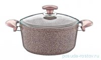 Кастрюля 24 х 12 см антипригарное покрытие 4,3 л коричневая &quot;GRANITE SINGLES&quot; / 295714