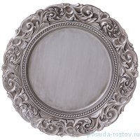 Поднос 32,5 см круглый серебристый &quot;Старинный прованс&quot; / 268279
