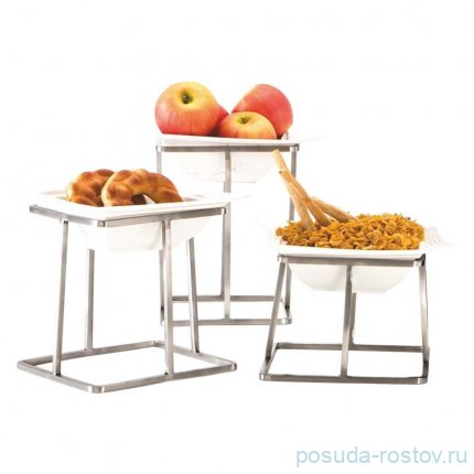 Стойка металлическая для выкладки + керамический салатник,20*20*15,5 см,  P.L.--Hotelware / 367942