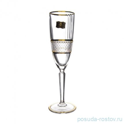 Бокалы для шампанского 190 мл 6 шт &quot;Бриллант /Золотая отводка&quot; AS Crystal / 279104