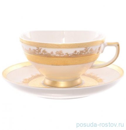 Набор чайных пар 6 шт &quot;Констанц /Cream Gold 9320 /Золотая лента&quot; / 159903