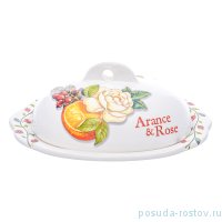 Масленка 22,5 х 15,5 см &quot;Artigianato ceramico /Апельсин и роза&quot; / 228483