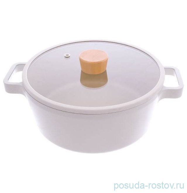 Жаровня 22 см со стеклянной крышкой керамическое покрытие 2,2 л "Fika" /индукция / 313779