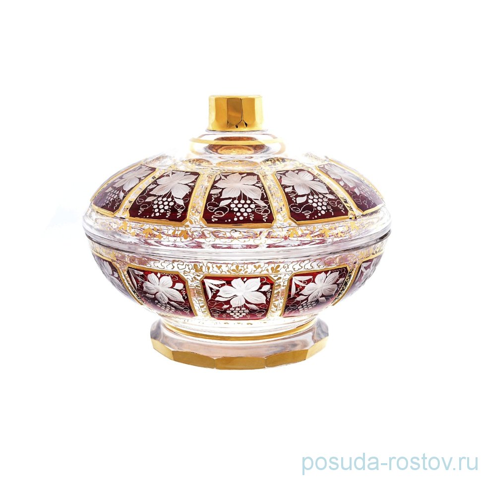Конфетница 18 см с крышкой "Эгерманн /Гранат /Виноградная гроздь" / 165301