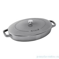 Сковорода 33 см с крышкой овальная серый графит &quot;Staub Specials&quot; / 277867