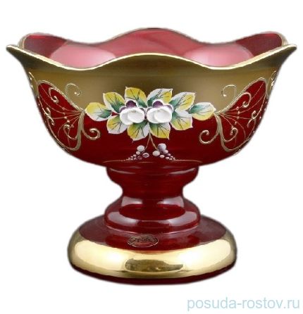 Ваза для конфет 20 см н/н волна &quot;Лепка красная /5366&quot; / 093152