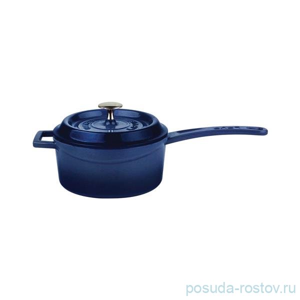 Ковш 16 см с металлической ручкой и крышкой 1,35 л "Lava /Blue" / 221029