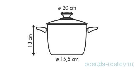 Кастрюля 20 см с крышкой высокая 3,5 л &quot;PRESTO&quot; / 226422